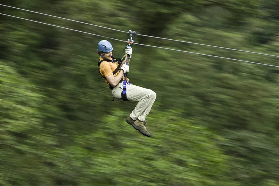 Canopy ride through the forest in Costa Rica