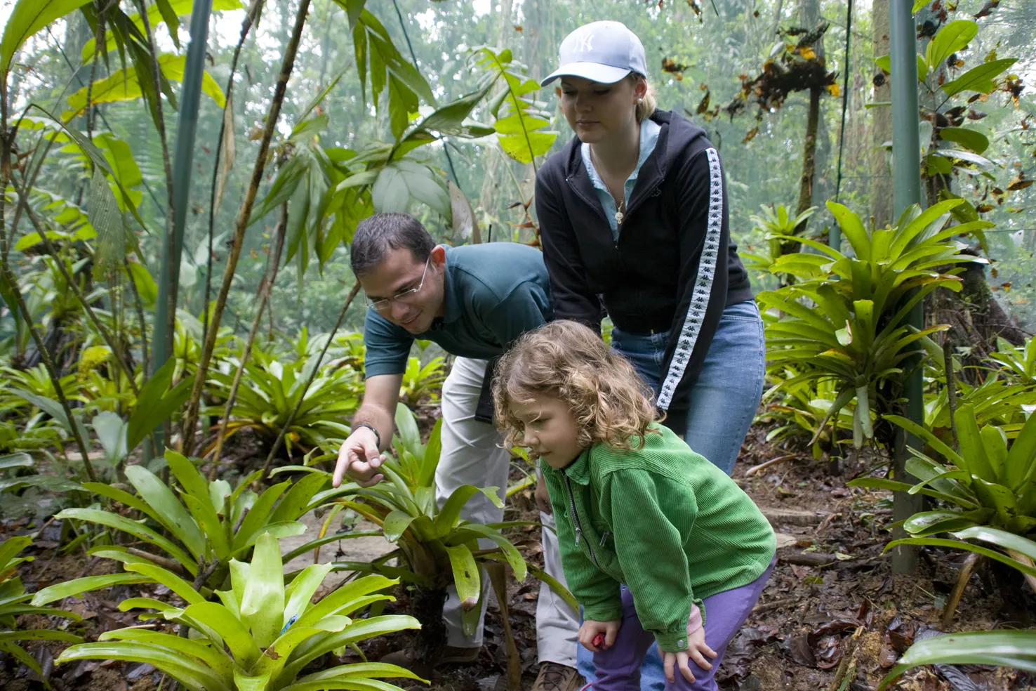 Family on a nature walk in Costa Rica.